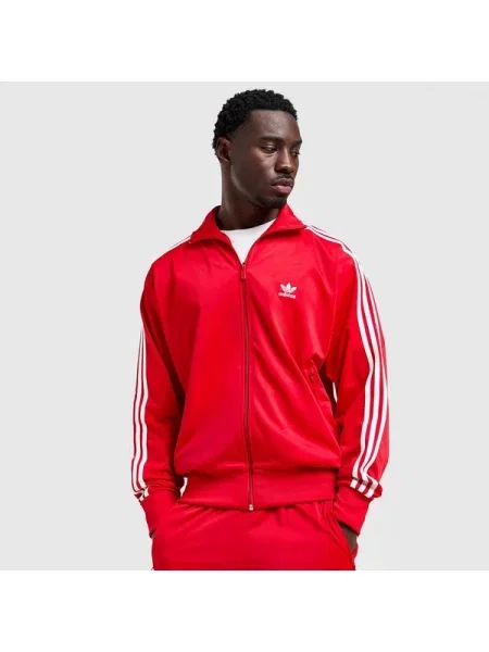 Komplet dresowy Adidas Originals ze stójką do biegania czerwony