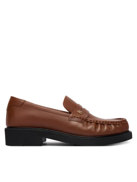 Tommy Hilfiger лоуфъри с дебела подметка Th Square Toe Leather Loafer кафяв