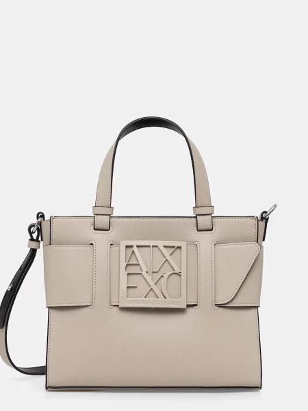 Geantă Armani Exchange din piele bej