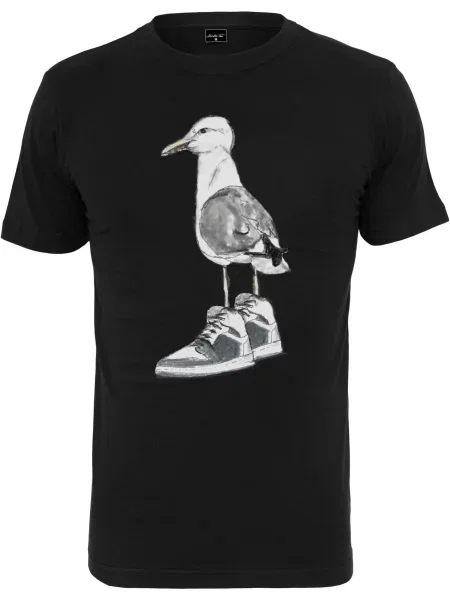 Mister Tee Tricou gri închis / negru alb
