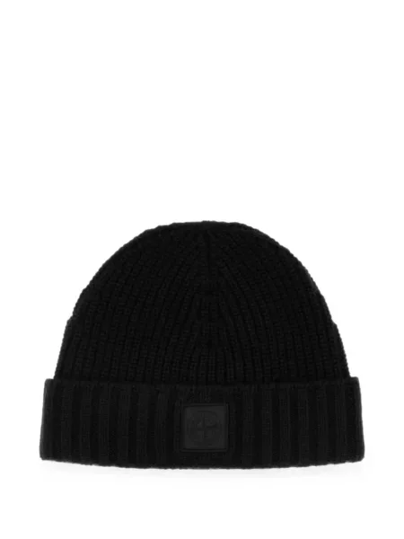 Căciulă Stone Island tricotate cu strasuri negru