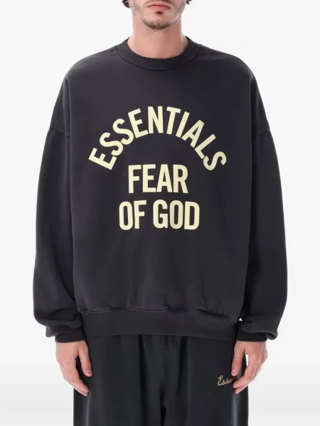 Hanorac crewneck Fear Of God Essentials cu imagine cu decolteu rotund negru
