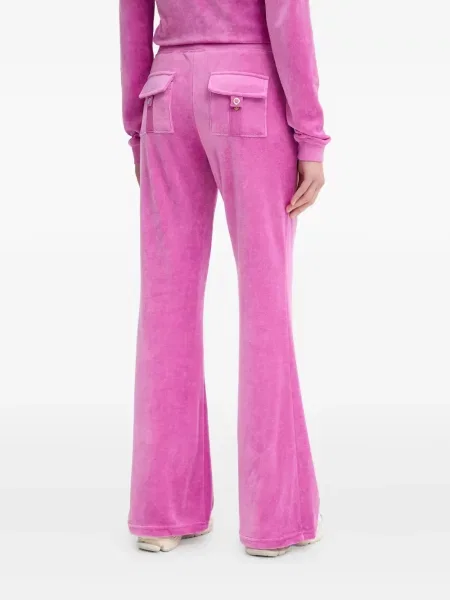 Haftowane spodnie Juicy Couture różowe