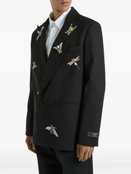Geacă Balmain de lână negru