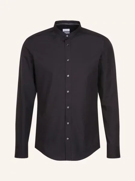 Seidensticker Koszula Biznesowa O Kroju Slim Fit schwarz czarna