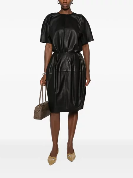 Scurt tricou Toteme din piele negru