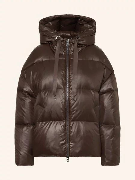 Juvia Oversized Péřová Bunda Kiara tmavě hnědá