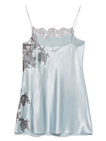 Rochie Carine Gilson din satin de costum albastru