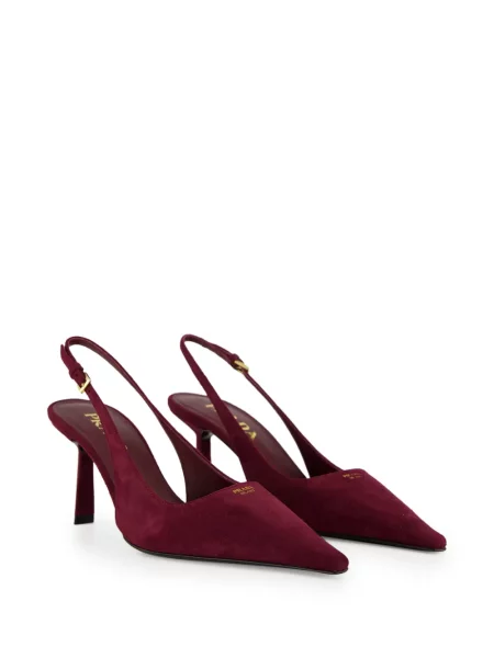 Pantofi cu toc Prada slingback roșu