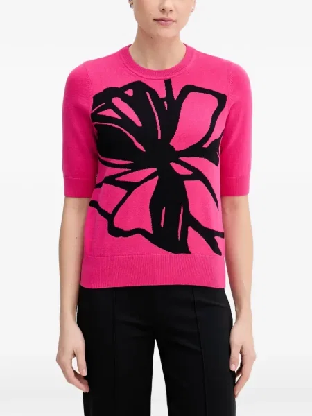 Scurt pulover Dkny cu model floral roz