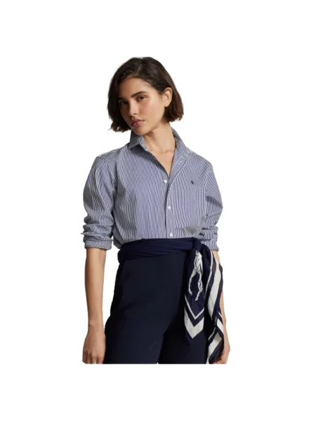 Koszula Polo Ralph Lauren w paski z paskiem niebieska