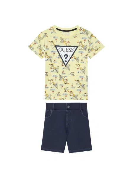 Guess Set majica i hlače Šarena Regular Fit
