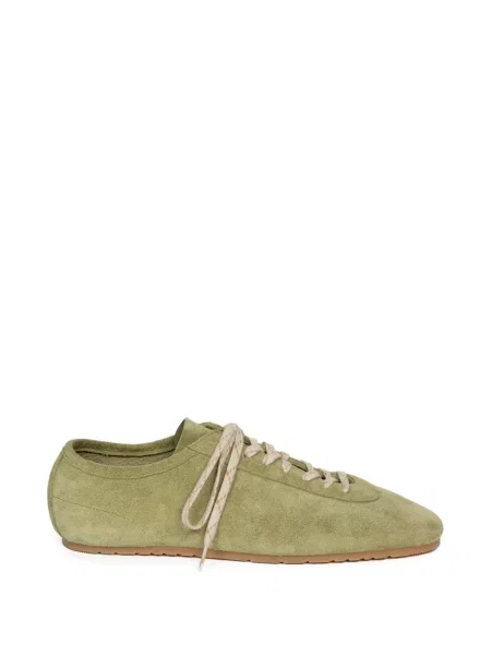 Sneakerși Dries Van Noten din piele de căprioară verde