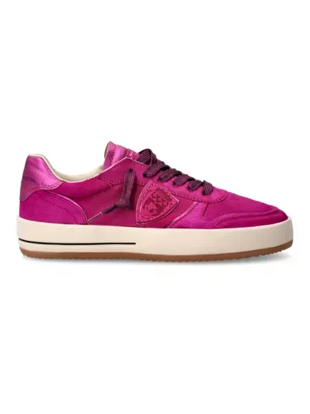 Sneakersy Philippe Model skórzane do tenisa różowe