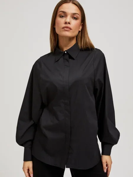 Cămașă Moodo cu mâneci bufante negru