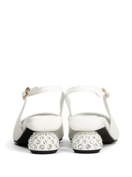 Pantofi cu toc Gold & Rouge slingback alb