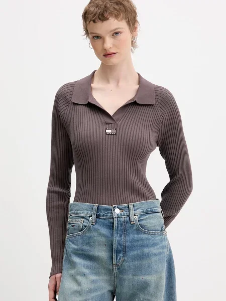 Tommy Jeans Pulover maro