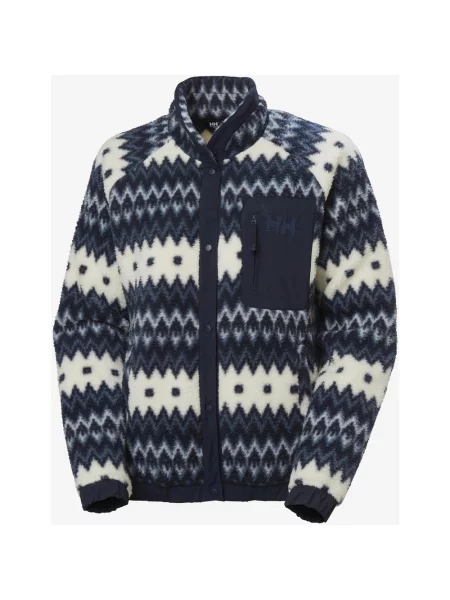 Polar Helly Hansen Imperial Printed Pile Snap Niebieski Noc XL biały