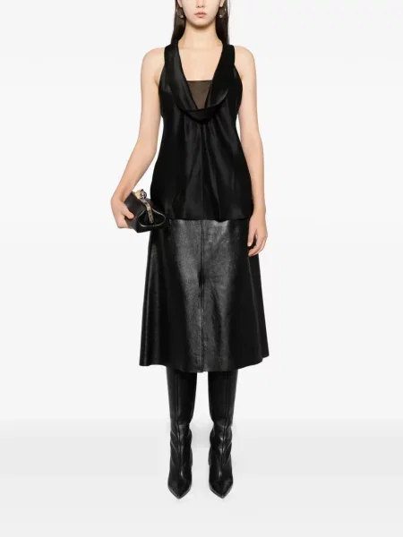 Top Helmut Lang de mătase negru