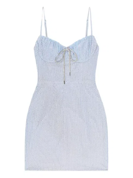 Rochie mini Area de cristal de costum albastru