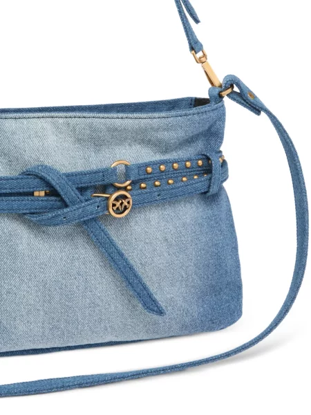 Torebka Pinko z ćwiekami niebieska