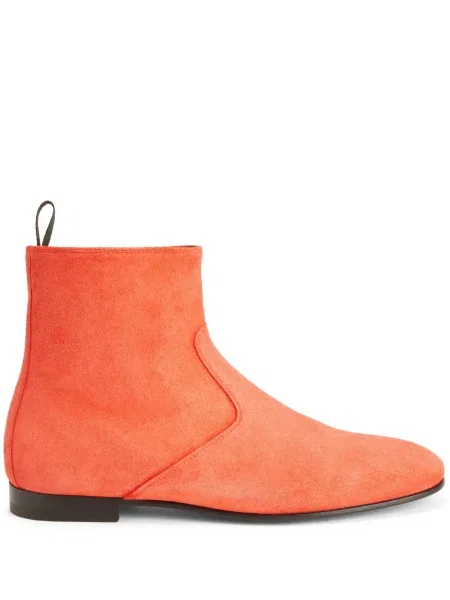Cizme scurte Giuseppe Zanotti din piele de căprioară roșu
