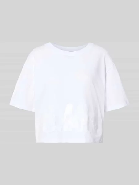 T-shirt z cekinowym obszyciem Armani Exchange biała