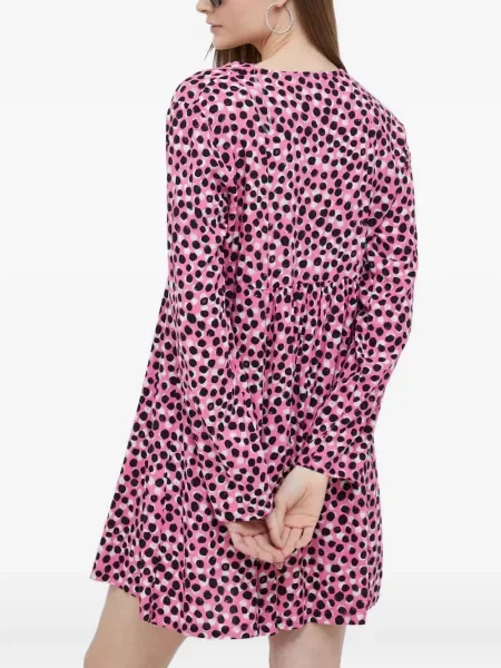 Rochie mini Benetton cu decolteu în V roz