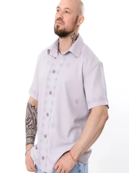 Льняная рубашка носи своє серая