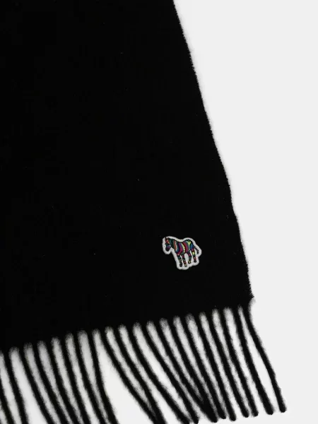 Шерстяной однотонный шарф Paul Smith черный