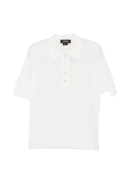 Tricou polo Wales Bonner tricotate alb