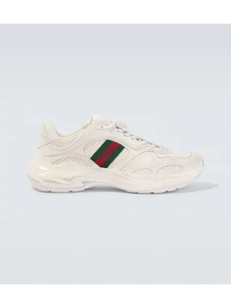 Sneakerși Gucci din piele alb