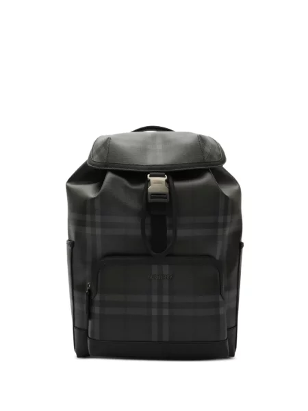 Kockás hátizsák Burberry fekete
