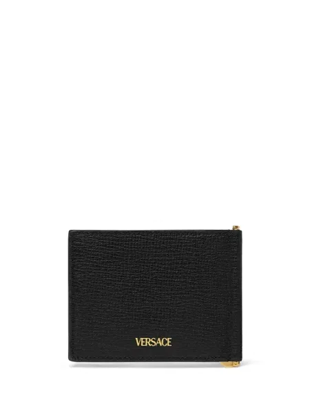 Iš natūralios odos piniginė Versace juoda