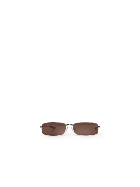 Lniane okulary przeciwsłoneczne Balenciaga brązowe