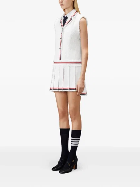 Rochie Thom Browne din tweed alb