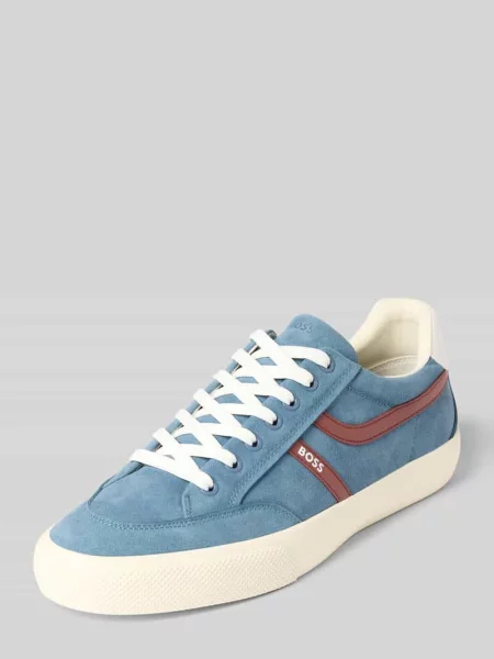 Sneakersy z nadrukiem z logo model AIDEN_TENN' Boss Orange granatowe