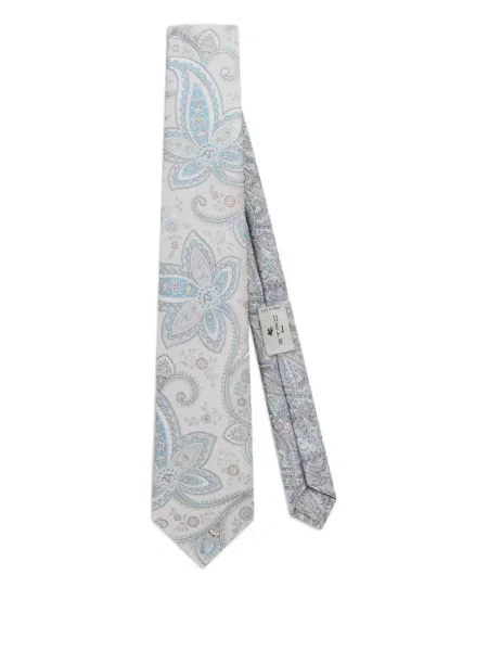 Cravată Etro cu model paisley albastru