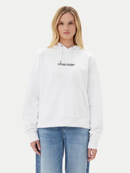 Guess Jeans Bluză Oversize alb