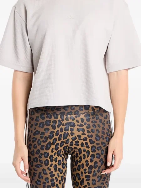 Футбол тениска с дълъг ръкав Adidas на райета мъниста бяло