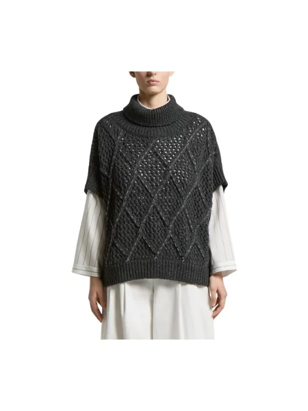 Sweter z golfem Peserico czarny