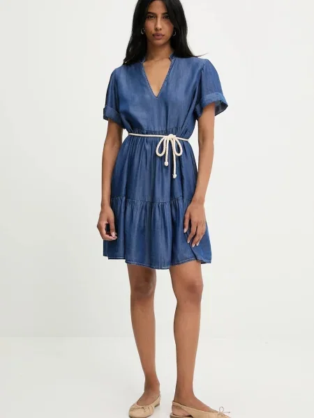 Answear Lab sukienka mini rozkloszowana niebieski