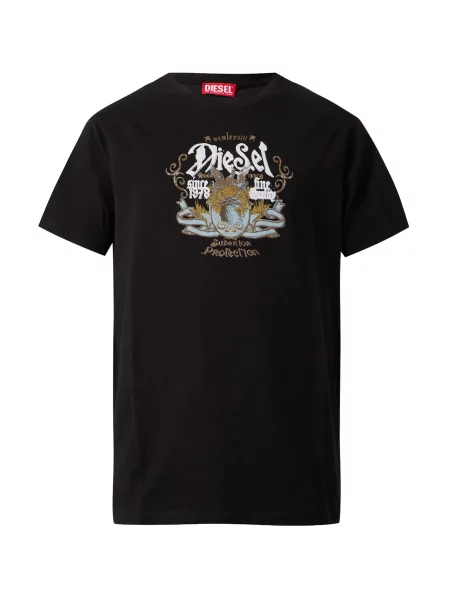DIESEL Tricou ADJUST albastru deschis / maro / negru alb