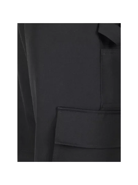 Lniane spodnie cargo Balenciaga czarne