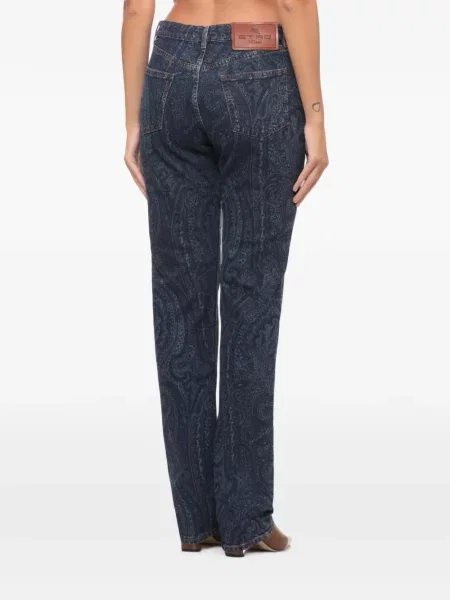 Blugi Etro cu imagine cu model paisley albastru