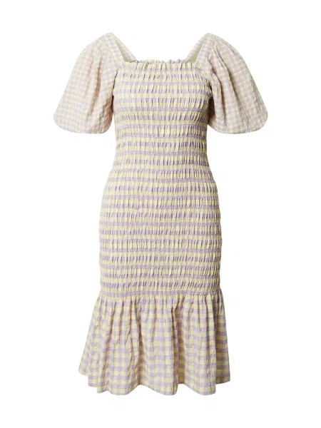 A-VIEW Haljina Rikka svijetložuta / pastelno ljubičasta