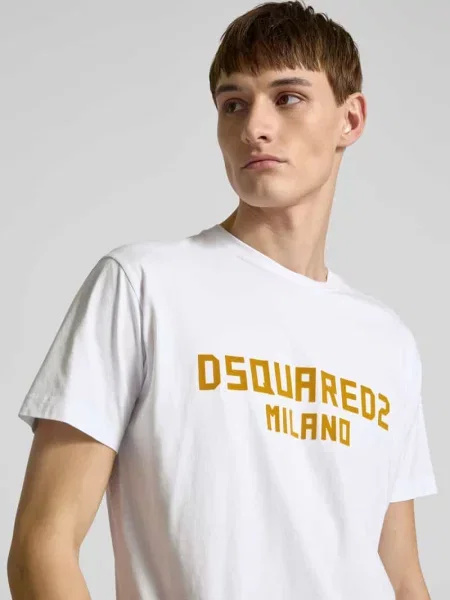 T-shirt z detalem z logo Dsquared2 biała