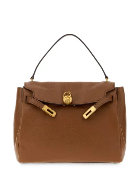 Pocnitură geantă Michael Michael Kors cu autograf din piele maro