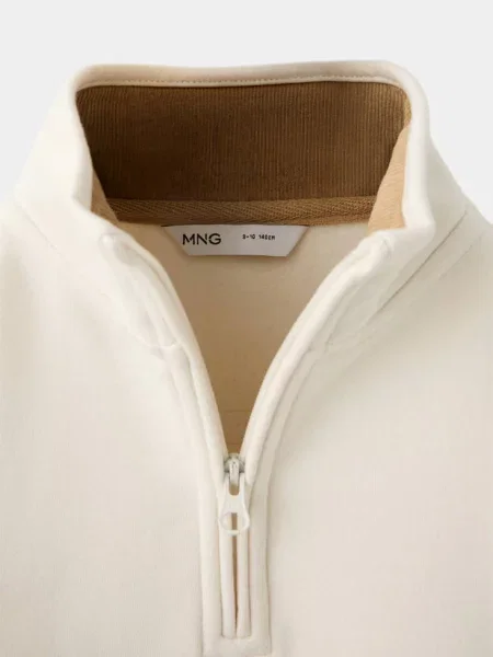 Bluza z haftem piaskowy Dzieci lata MANGO KIDS