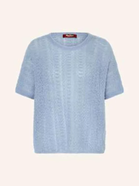 Max Mara Studio Dzianinowa Koszulka Terzo Z Dodatkiem Moheru blau